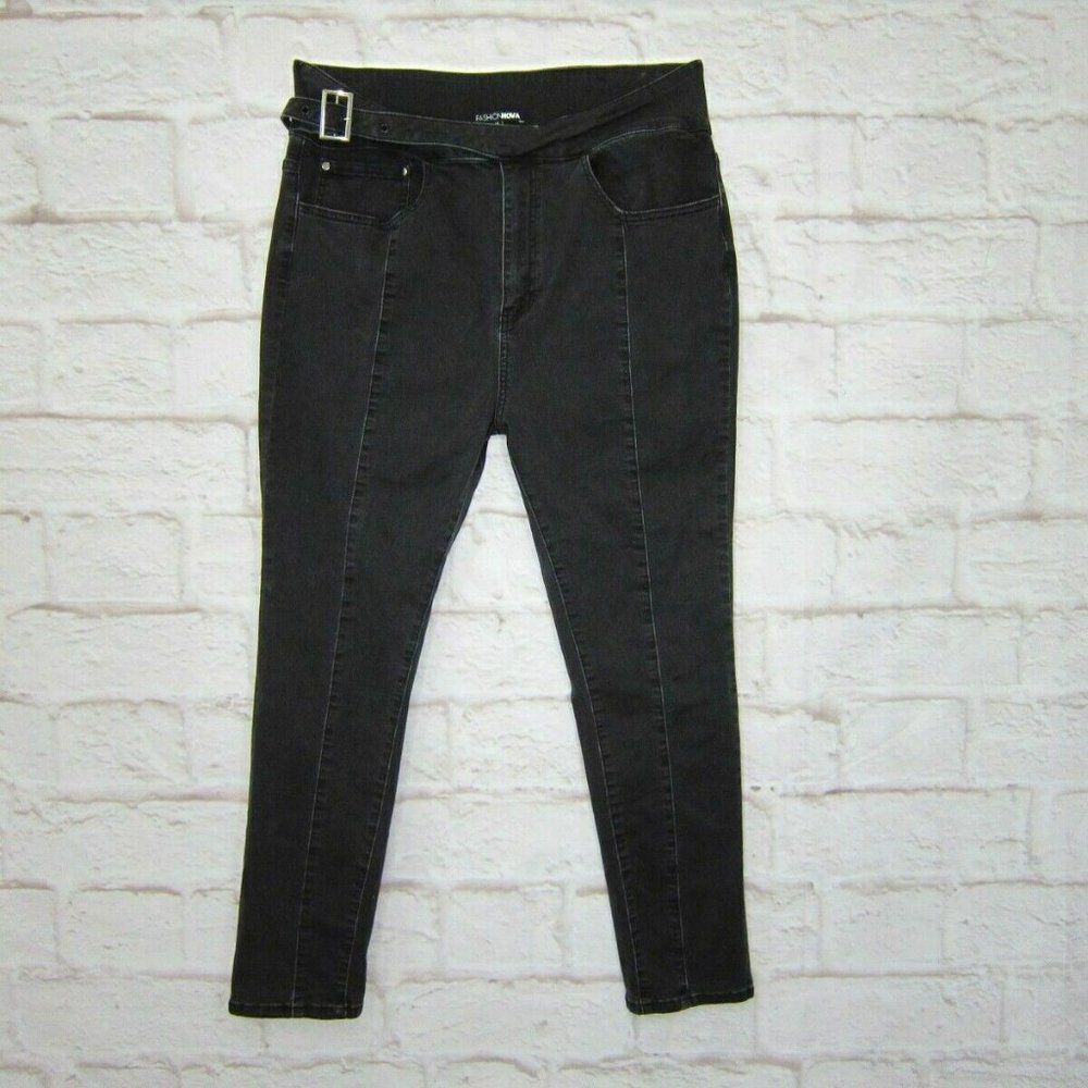 Fashion Nova Women's Black Hi Rise Denim Jeans Size 13